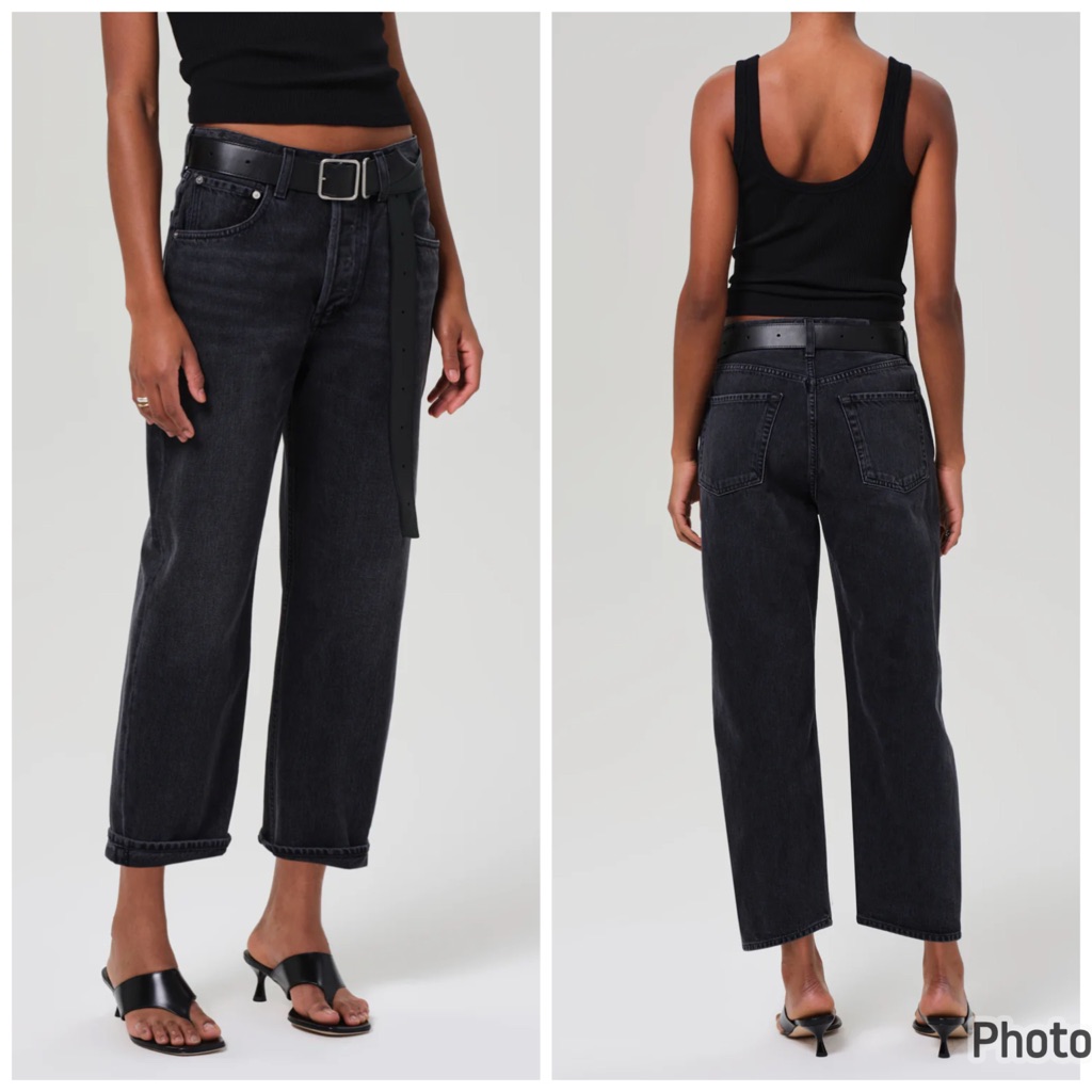 Citizens Of Humanity Dahlia Bow Leg Denim Jeans Stonington Size 30 Black